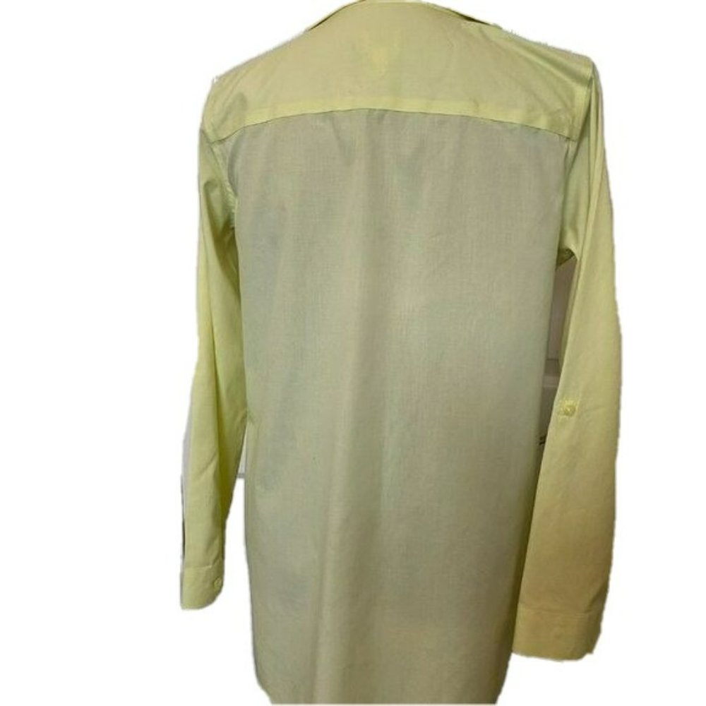 Chicos Womens Yellow No-Iron Long-Sleeve Button-Up Shirt Size S Professional - Picture 2 of 11